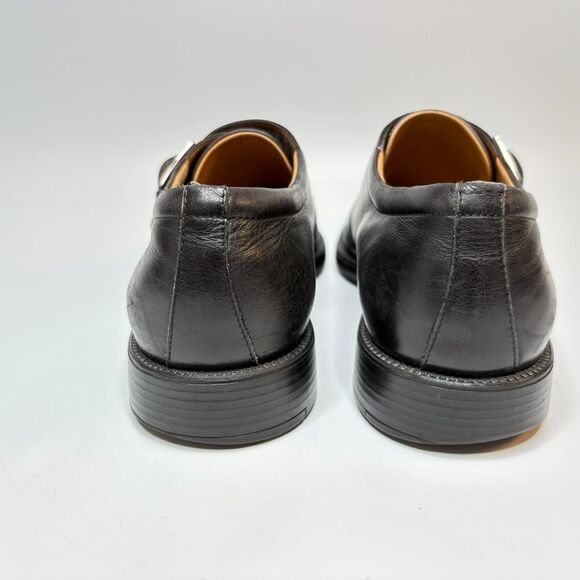 SALVATORE FERRAGAMO Classic Monk Strap Black  Leather Loafers Mens Size 10.5 - Picture 5 of 15